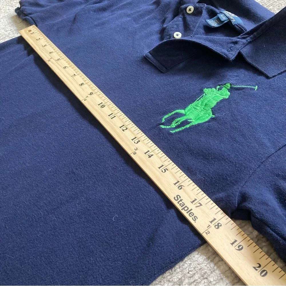 Ralph Lauren Boys XL Navy Polo Shirt Green‎ Big Pony Logo & 3 Patch Classic